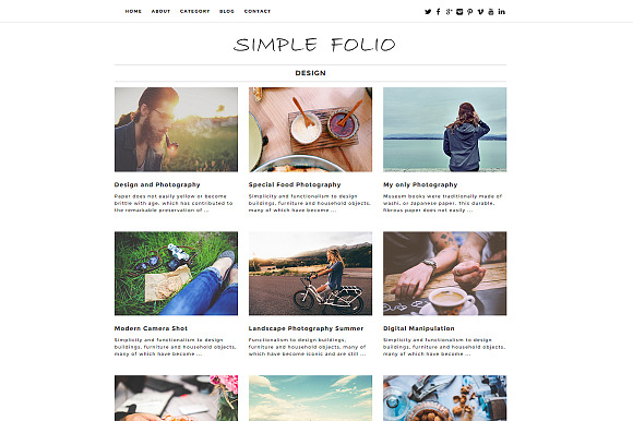 Simple Folio WordPress Theme in WordPress Portfolio Themes - product preview 1
