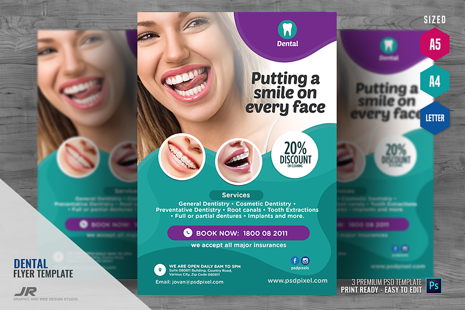 Dental and Cosmetic Dentistry Flyer in Flyer Templates - product preview 8