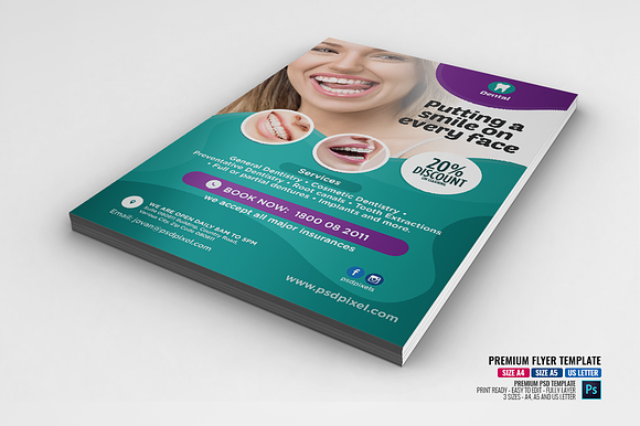 Dental and Cosmetic Dentistry Flyer in Flyer Templates - product preview 1