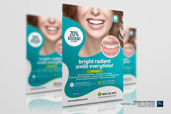 Dental Services Flyer in Flyer Templates - product preview 2