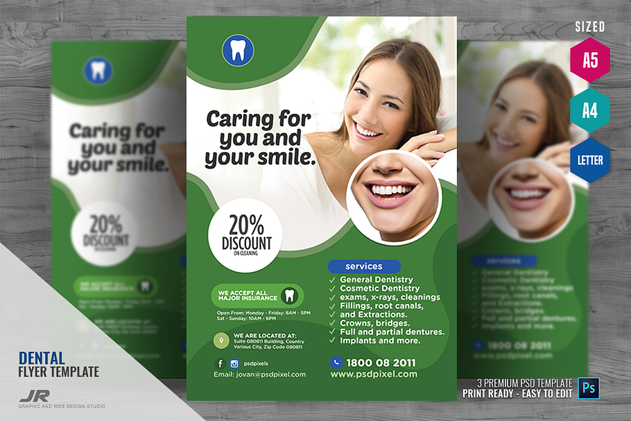 Dental and Dentistry Services Flyer in Flyer Templates - product preview 8