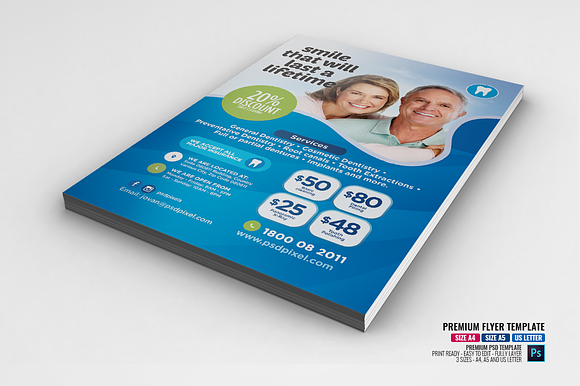 Dental Care Services Flyer in Flyer Templates - product preview 1