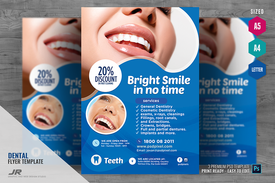 Dentist Services Flyer in Flyer Templates - product preview 8