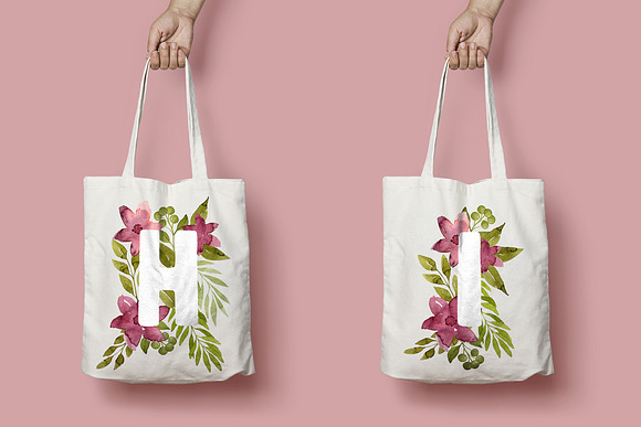 Watercolor Floral ABC | Red Flowers in Illustrations - product preview 3