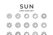 Set Line Icons of Sun