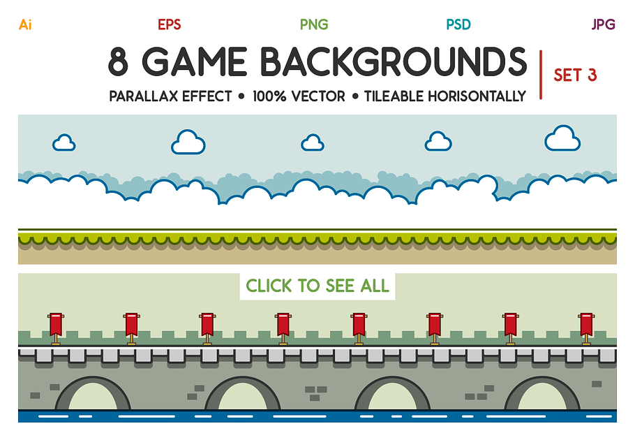 8 Game Backgrounds Set 3 in Illustrations - product preview 8