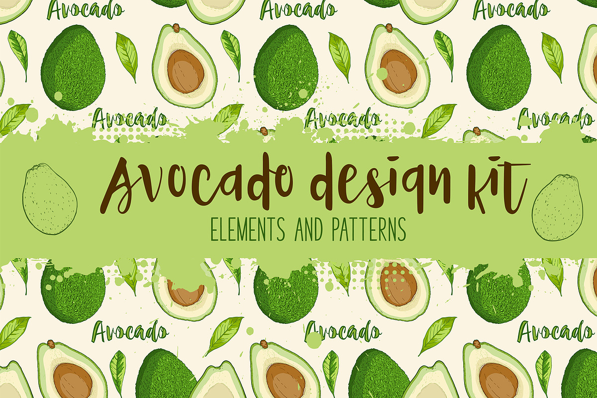 Avocado Design Kit in Illustrations - product preview 8
