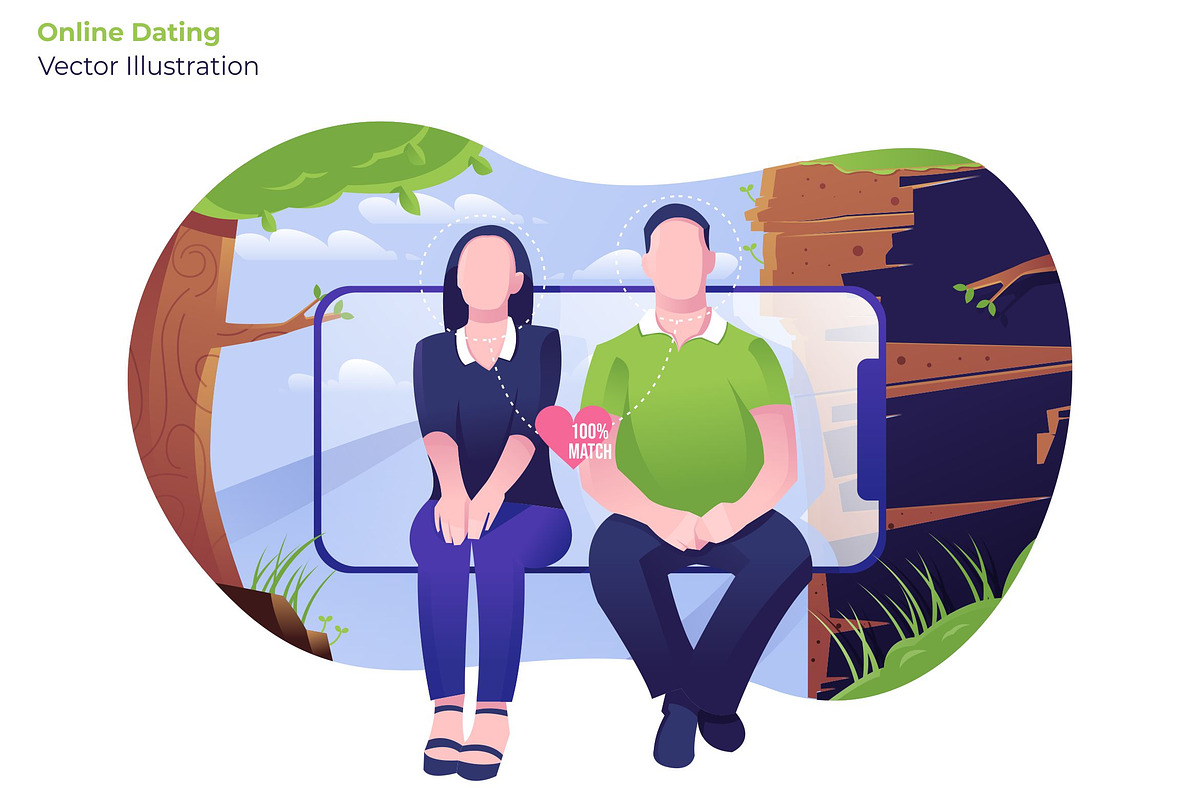Online Dating - Vector Illustration in Illustrations - product preview 8