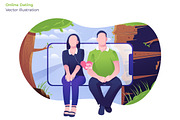 Online Dating - Vector Illustration
