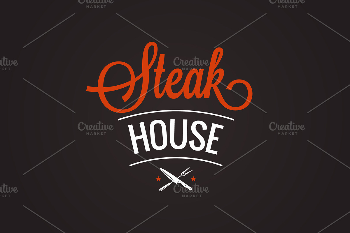 Steak grill bbq logo design. in Logo Templates - product preview 8