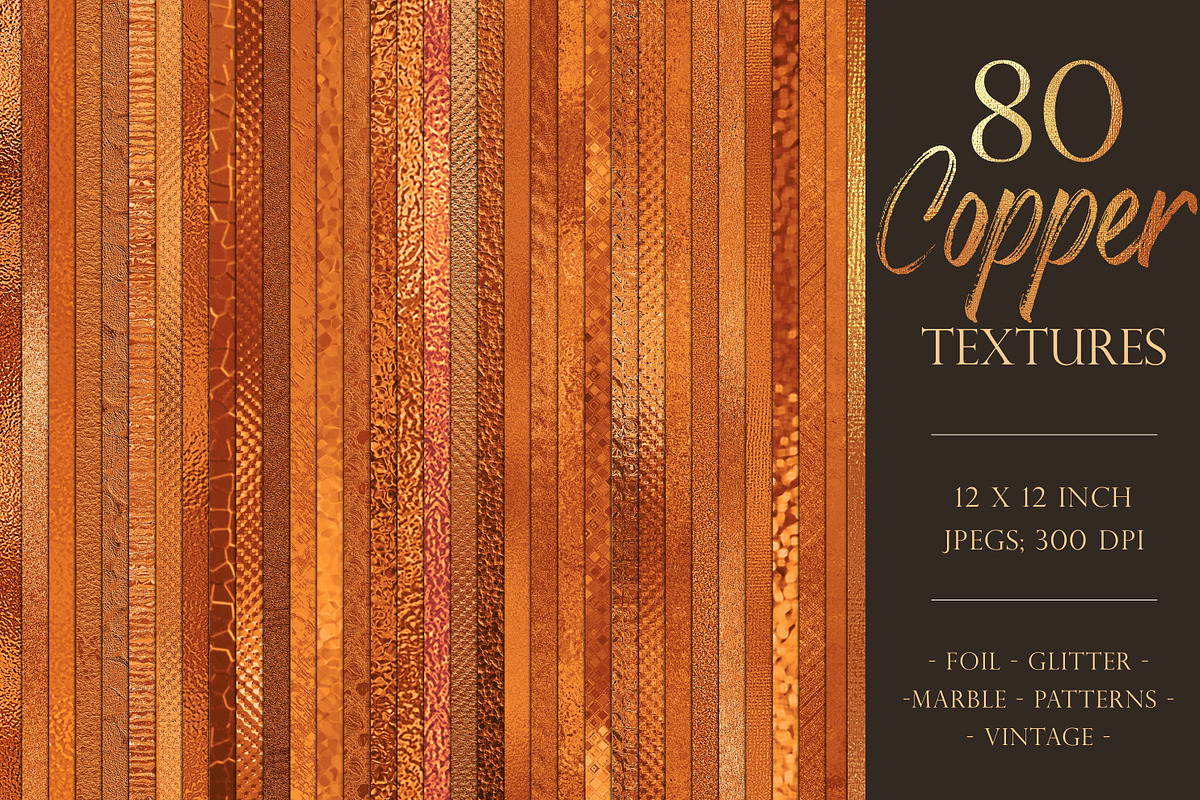 Copper metallic textures bundle in Textures - product preview 8