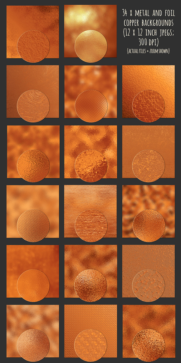 Copper metallic textures bundle in Textures - product preview 1