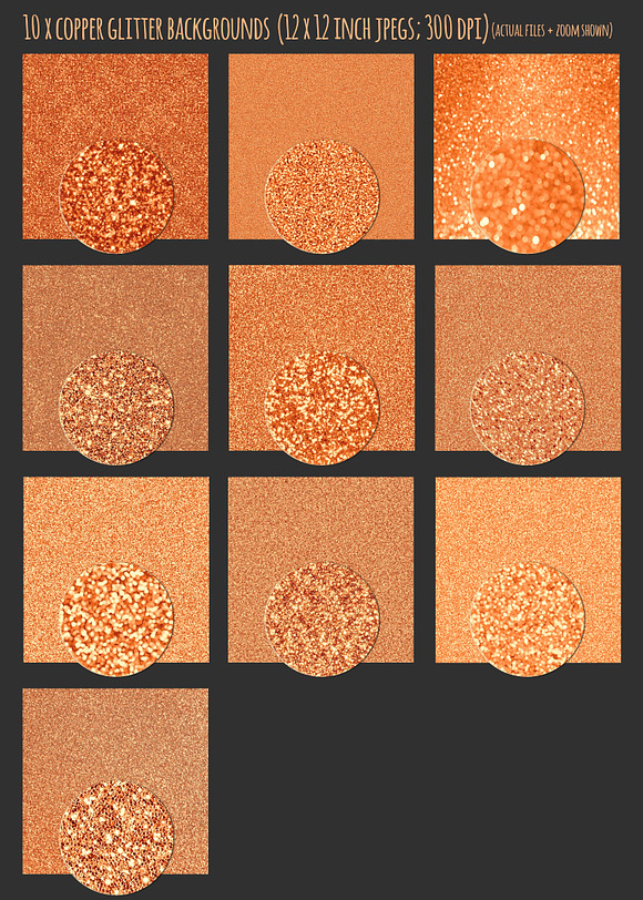 Copper metallic textures bundle in Textures - product preview 3