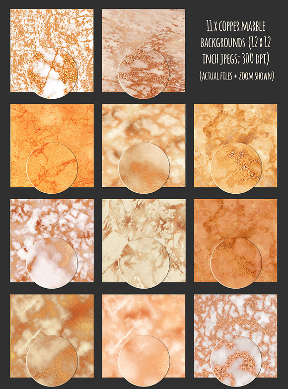 Copper metallic textures bundle in Textures - product preview 4