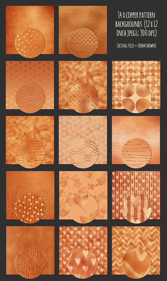Copper metallic textures bundle in Textures - product preview 5