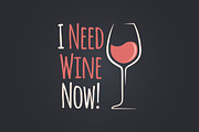 Wine glass quote logo design.
