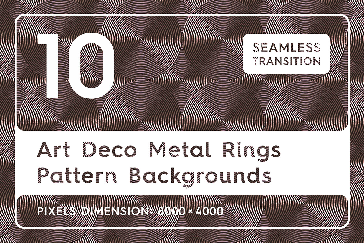 10 Art Deco Metal Rings Patterns in Textures - product preview 8