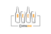 Beer bottles with beer glass logo.