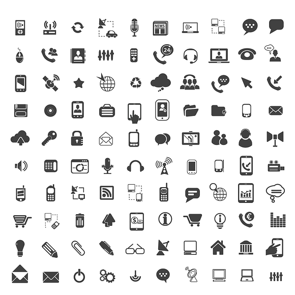 100 communication icons in Communication Icons - product preview 1