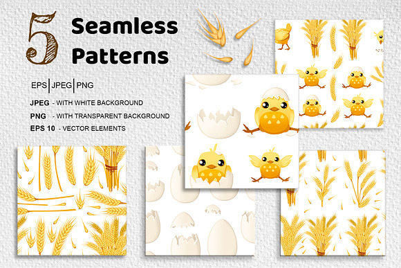 Chickens and wheat in Illustrations - product preview 3