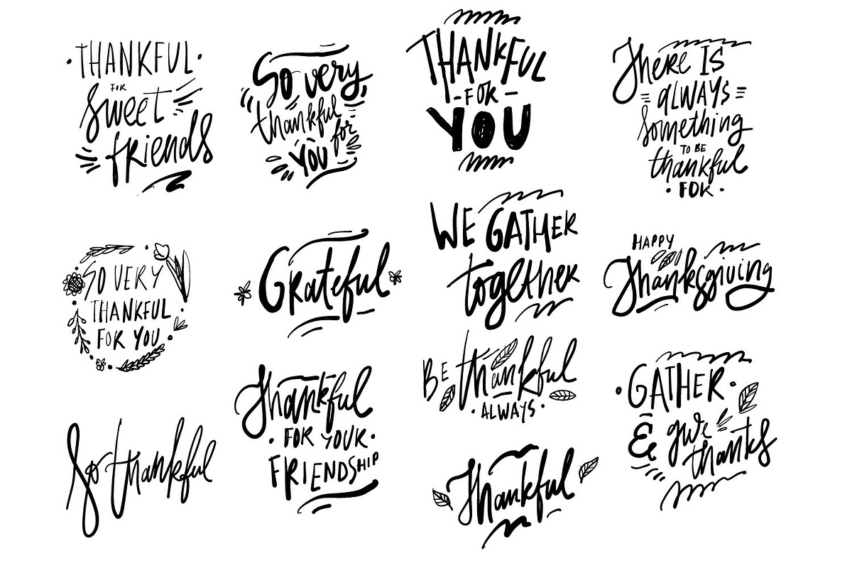 Thanksgiving day 13 quotes in Illustrations - product preview 8