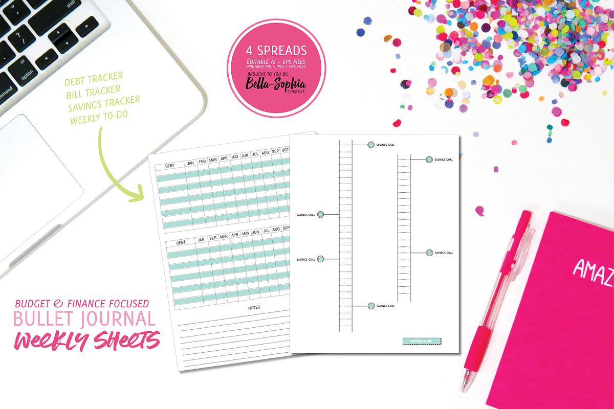 Budget/Finance Weekly Planner Pages in Stationery Templates - product preview 8