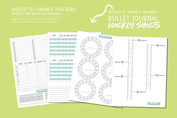 Budget/Finance Weekly Planner Pages in Stationery Templates - product preview 1