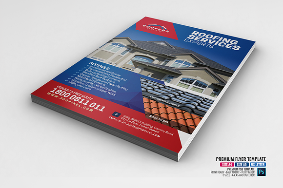 Roofing Company Promotional Flyer in Flyer Templates - product preview 3