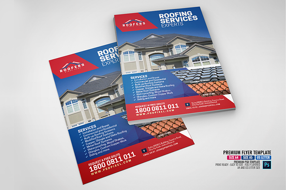 Roofing Company Promotional Flyer in Flyer Templates - product preview 4