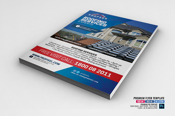 Roofing Installers Flyer in Flyer Templates - product preview 1