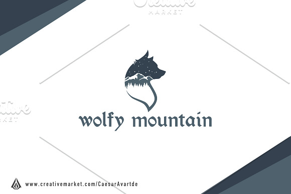 Wolf Mountain Logo Template in Logo Templates - product preview 1