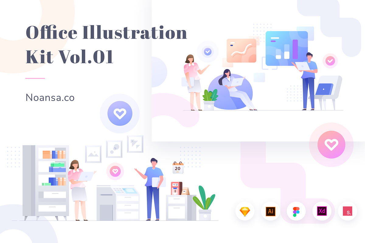 Office Illustration Kit Vol.01 in Illustrations - product preview 8