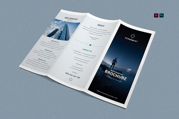 Economist - Trifold Brochure in Brochure Templates - product preview 1