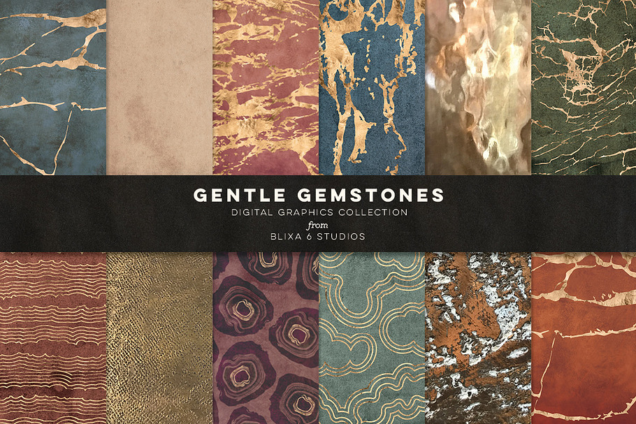 Gentle Gemstones & Gold Marble Slabs