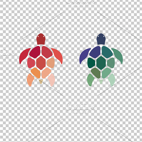Vector of two colorful turtles. in Icons - product preview 1