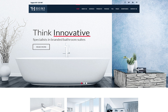 Homi – Bathroom Fixtures WP Theme in WordPress Business Themes - product preview 1