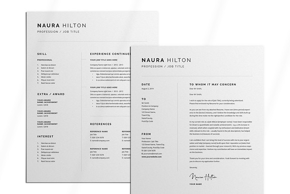 Naura Hilton - Resume Cover Letter in Letter Templates - product preview 1