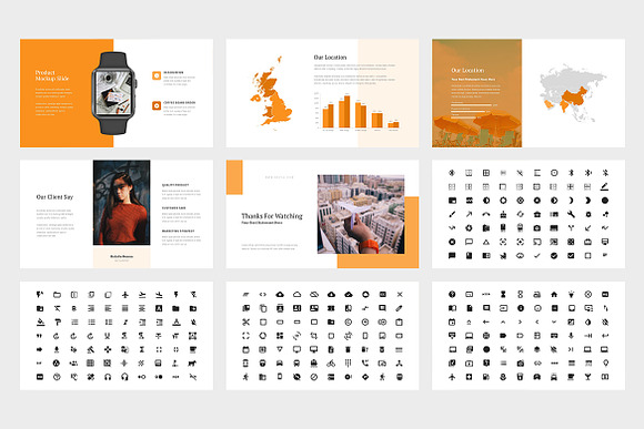 Bezia : Orange Pitch Deck Powerpoint in PowerPoint Templates - product preview 6