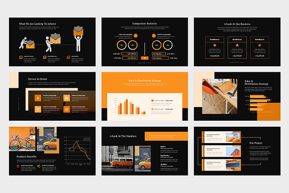 Bezia : Orange Pitch Deck Powerpoint in PowerPoint Templates - product preview 10