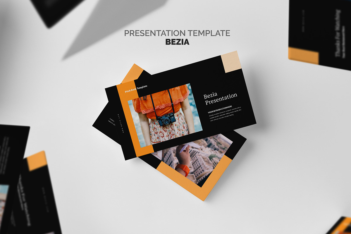 Bezia : Orange Pitch Deck Keynote in Keynote Templates - product preview 8