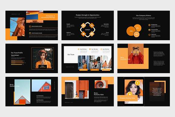 Bezia : Orange Pitch Deck Keynote in Keynote Templates - product preview 5