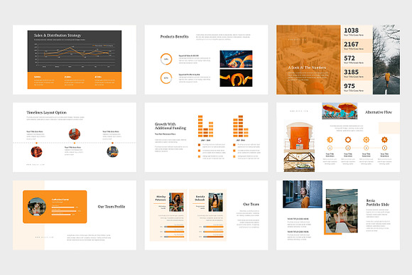 Bezia : Orange Pitch Deck Keynote in Keynote Templates - product preview 8