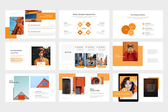 Bezia : Orange Pitch Deck Keynote in Keynote Templates - product preview 11