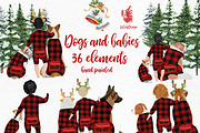 DOGS CLIPART, Baby clipart,Christmas