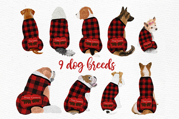 DOGS CLIPART, Baby clipart,Christmas in Illustrations - product preview 3