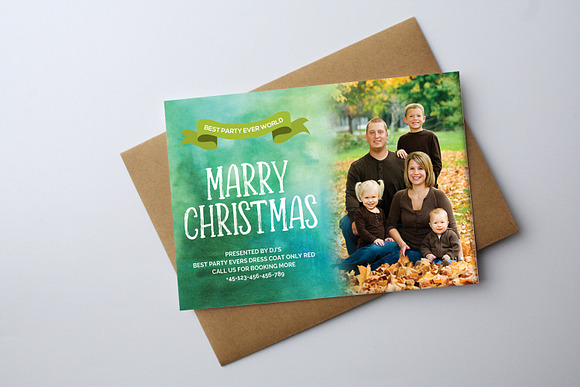 Christmas Celebration Greetings Card in Postcard Templates - product preview 1