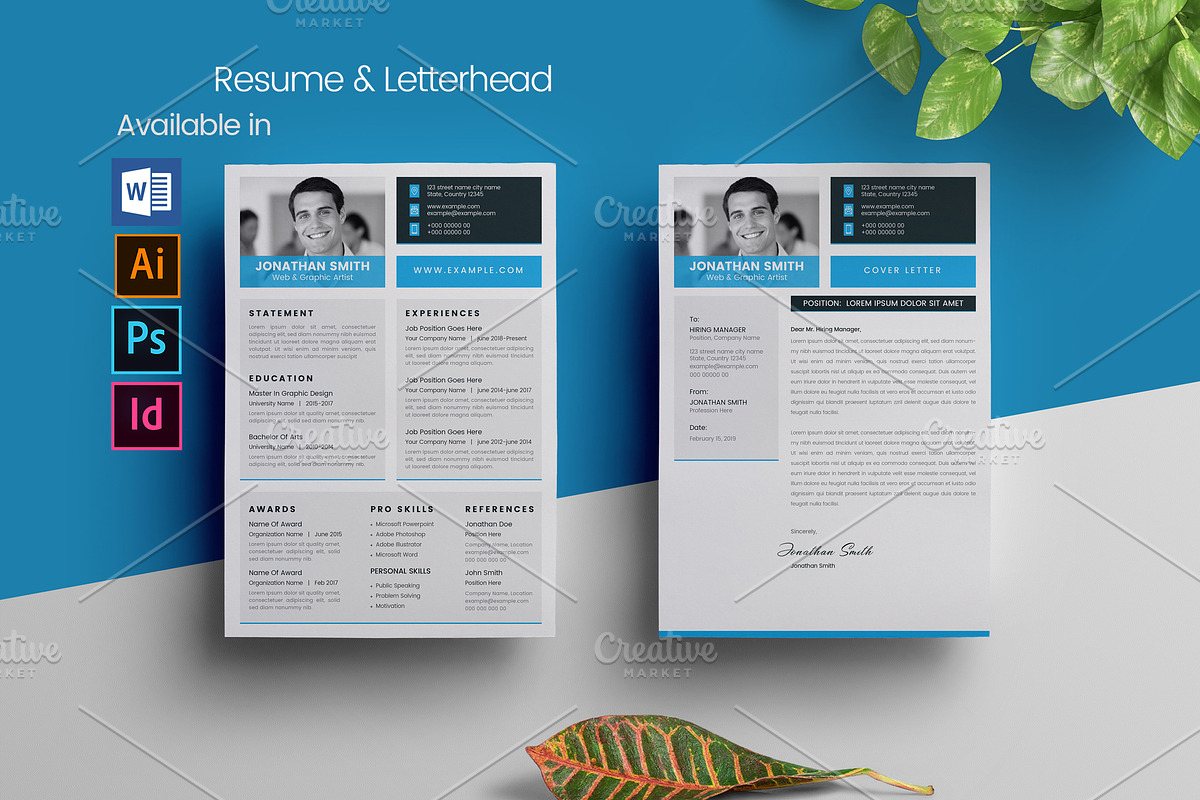 Word CV/Resume and Letterhead in Letter Templates - product preview 8
