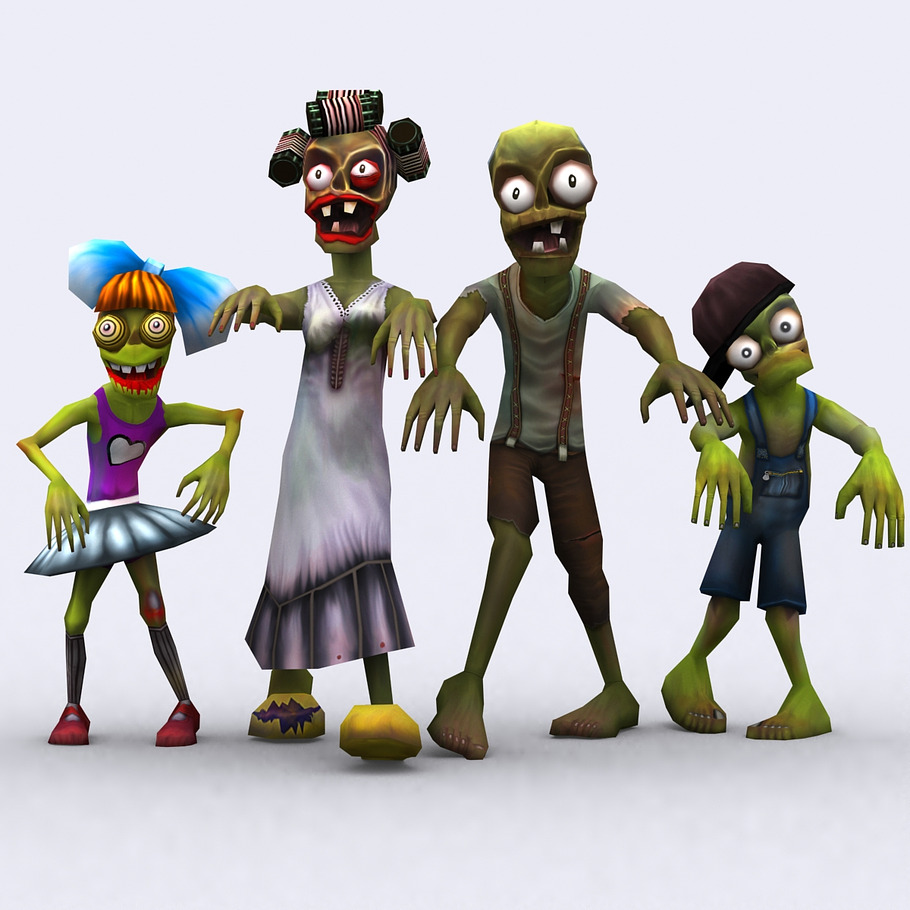 3DRT - Toonworld Zombie Family in Fantasy - product preview 2