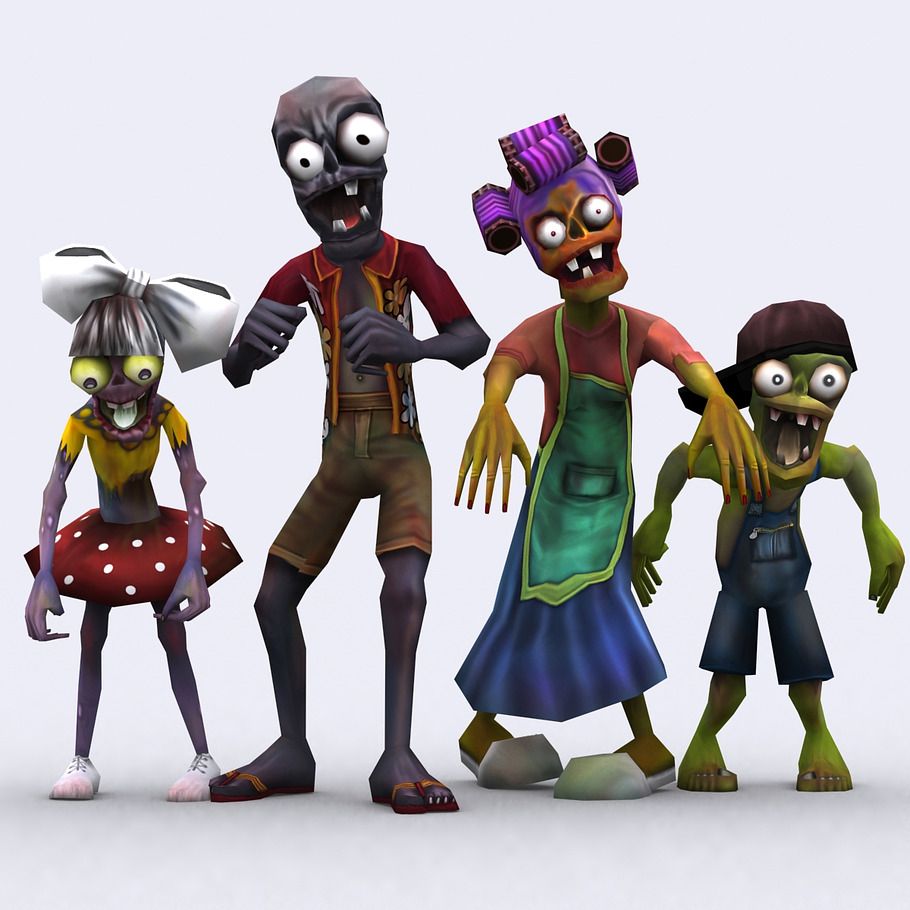 3DRT - Toonworld Zombie Family in Fantasy - product preview 7