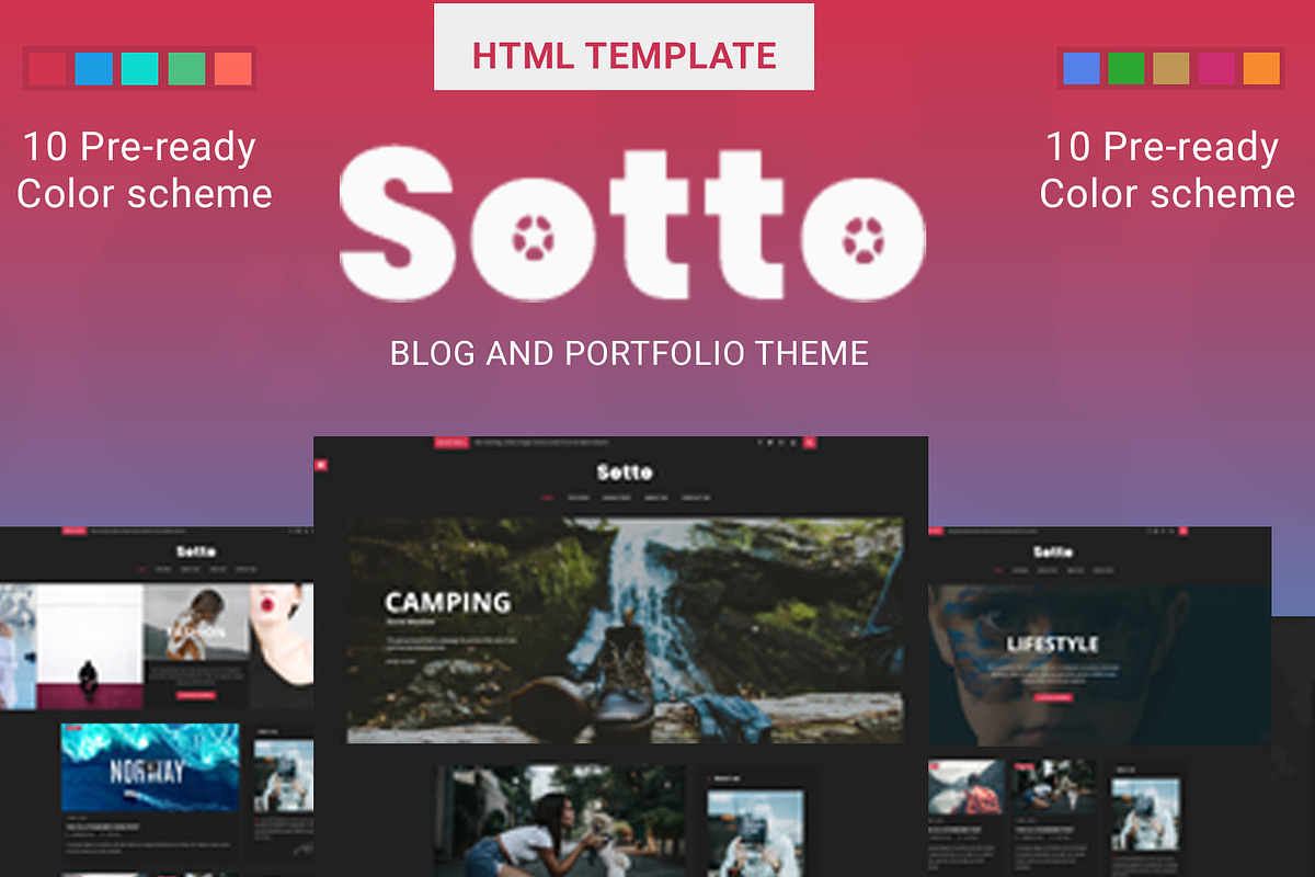 SOTTO - Blog and Portfolio HTML in HTML/CSS Themes - product preview 8